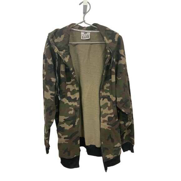 Pro Club Camo Zip-Up Hoodie Heavyweight Cotton Blend Large - Picture 1 of 4